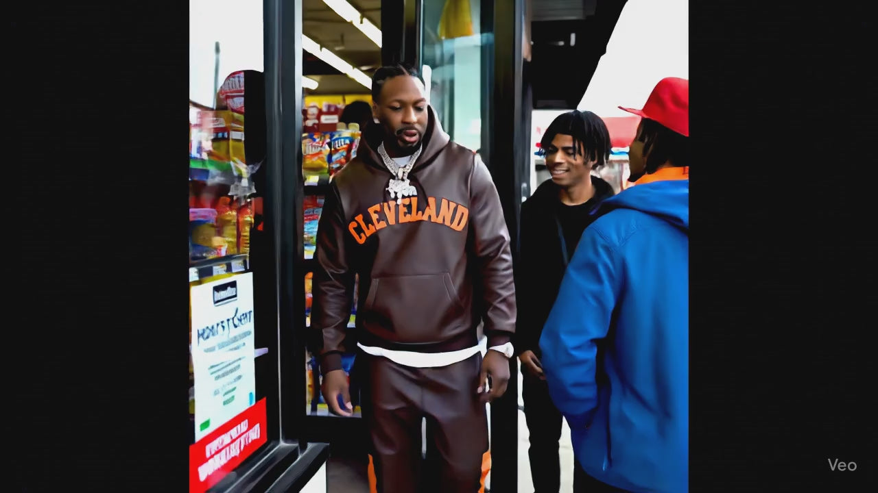 Brown Leather Uncle Sweatsuit