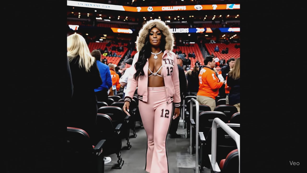 Pretty In Pink Leather Auntie Set | Stylish & Chic Sportswear