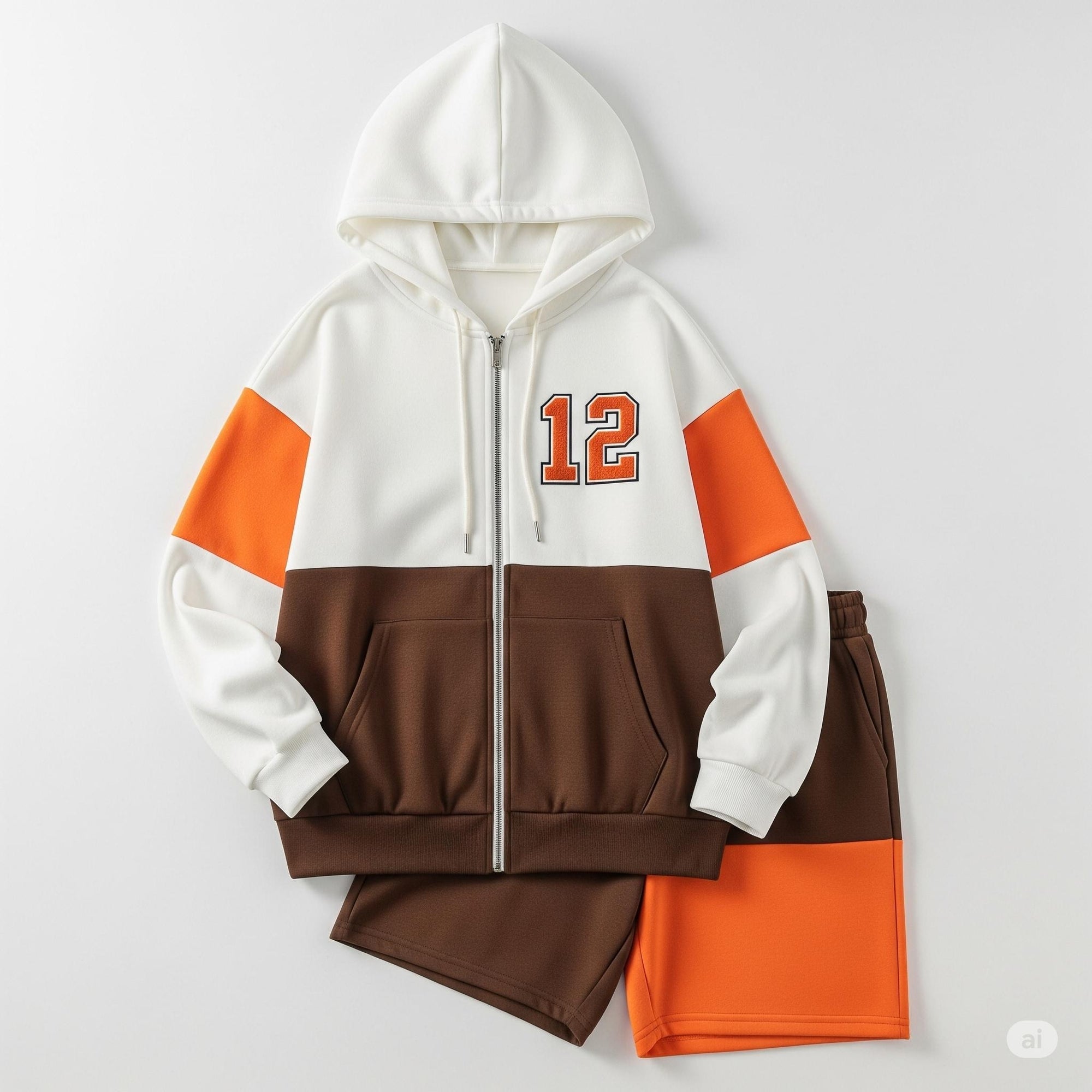 Cleveland Browns Color Block Hoodie & Shorts Set | Unisex 2-Piece Outfit