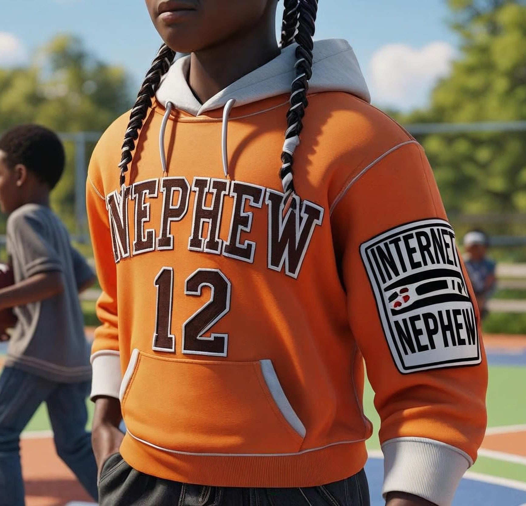 NEPHEW #12 Orange Athletic Hoodie