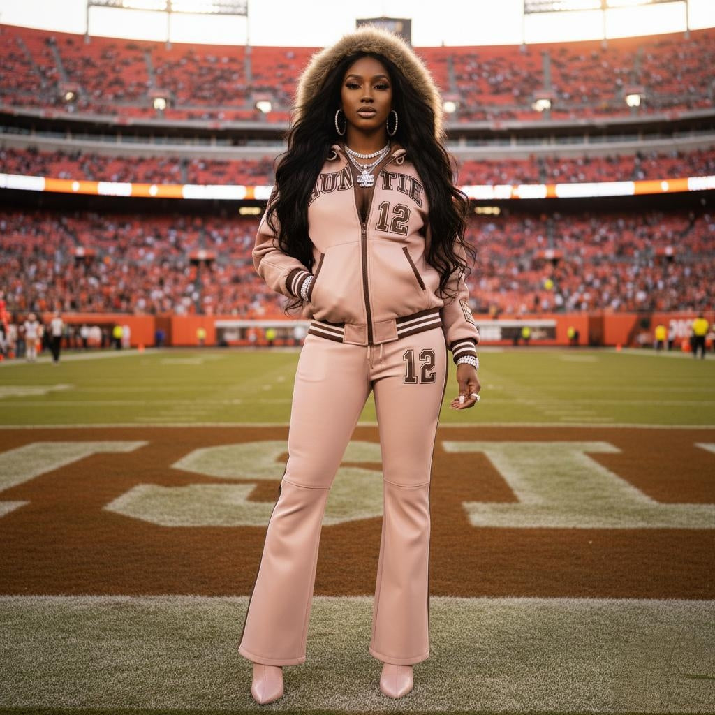 Pretty In Pink Leather Auntie Set | Stylish & Chic Sportswear